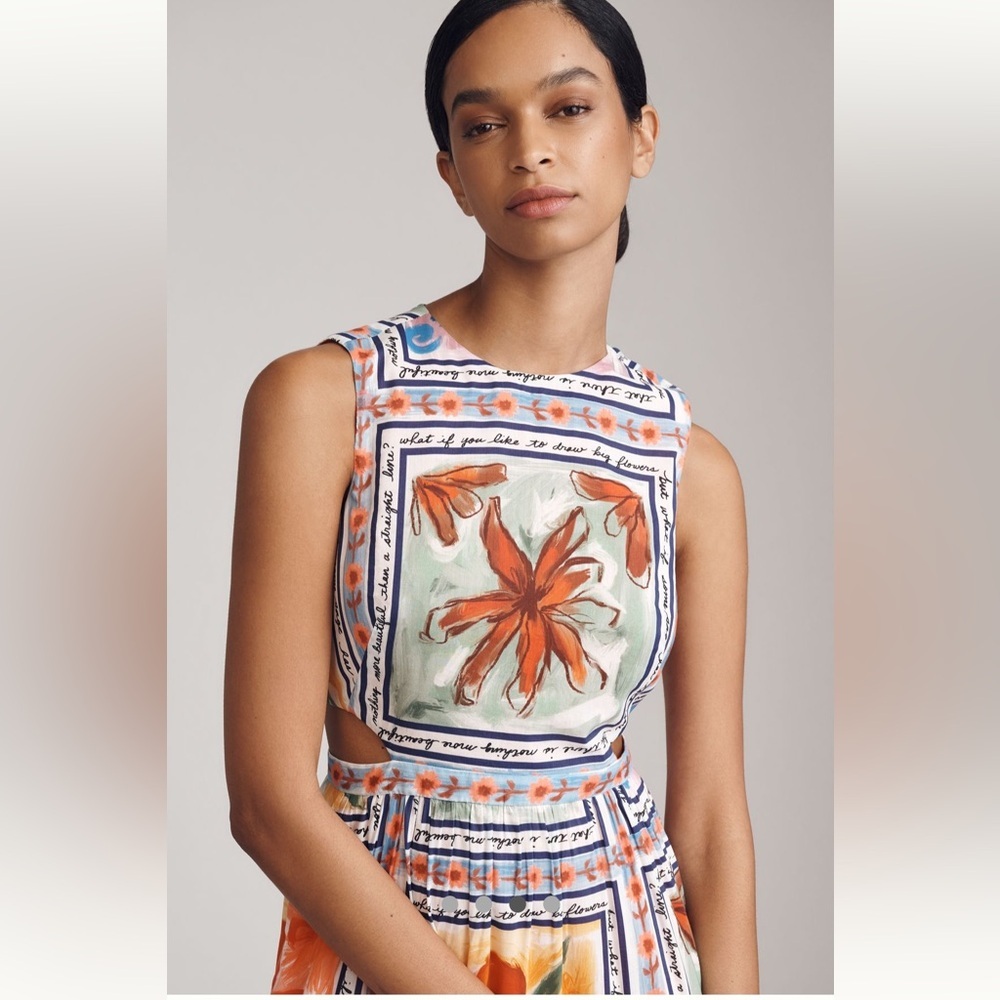 Lingua Franca Marcia Anthropologie NWT 
Sleeveless A-Line Maxi Dress size 6. - Picture 5 of 16